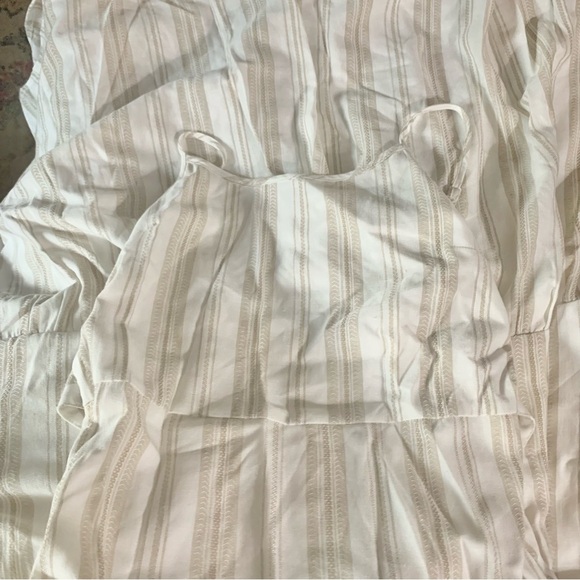 Hem & Thread Sol Stripe Open Tie Back Tiered Midi Dress Medium - Picture 10 of 11